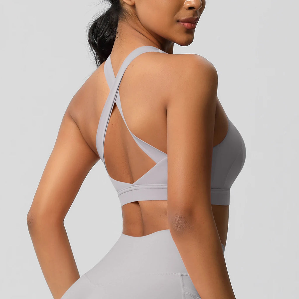 Women Sexy Yoga Vest Sexy Breathable Quick Drying Sport Brassiere Gym Push Up Shockproof High Intensity Pilates Clothes Women