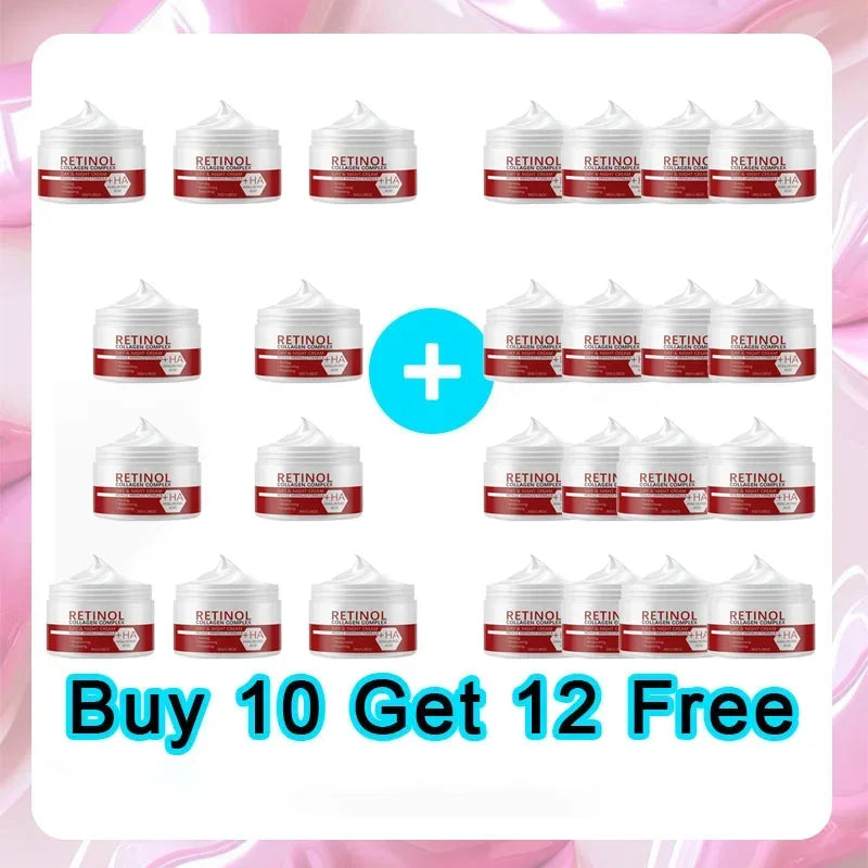 Face Body Whitening Cream Retinol Collagen Hyaluronic Acid 3in1 Remove Dark Spots Eliminate Melanin Dispel Acne Lighten The Skin