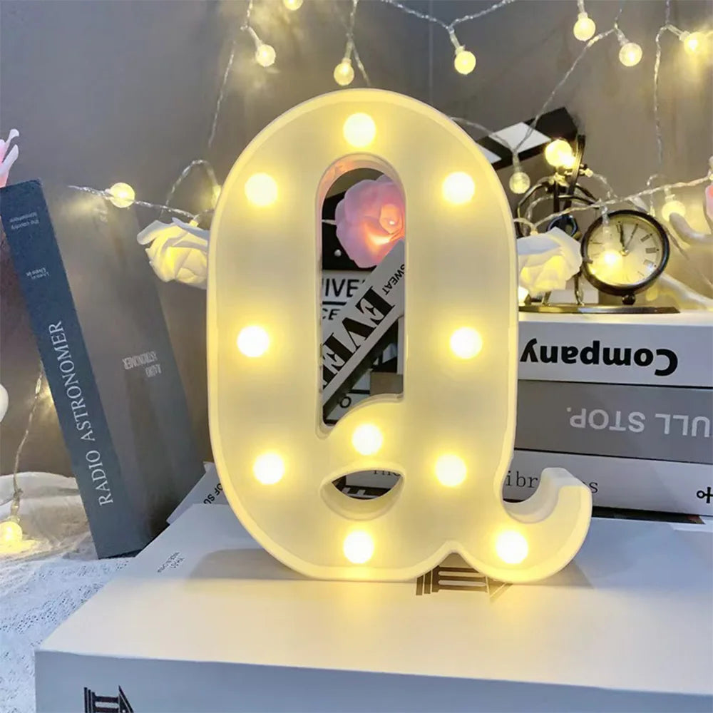 16cm LED Letter Light, Luminous Letter And Number Night Light, Suitable For Home, Bar, Wedding, Birthday Party Decoration