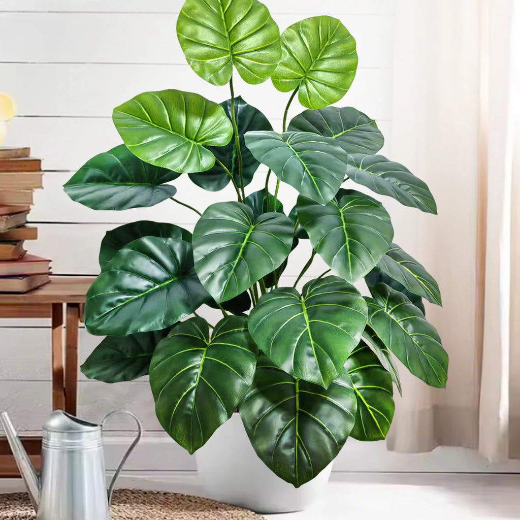 40-130cm（51.18in） Artificial Monstera Plant Fake Palm Tree Plastic Turtle Leaf Green Plant for Home Garden Room Office Decor