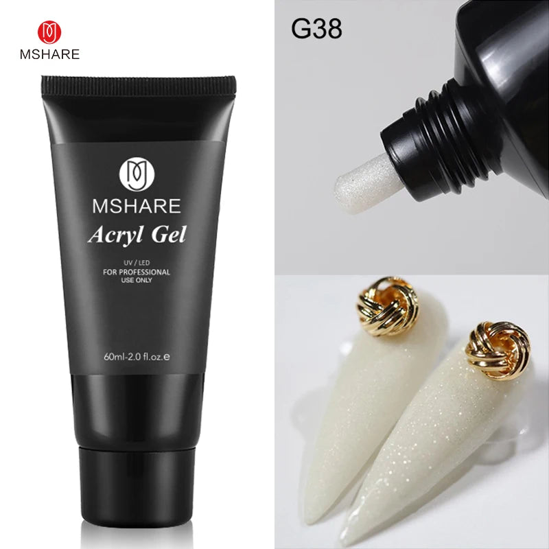 MSHARE Poly Nails Acryl Gel 60ml Builder UV Led Acrylgel Nails Extensions Acrylic Pink White Clear Acrylatic Hema Tpo Free Gel