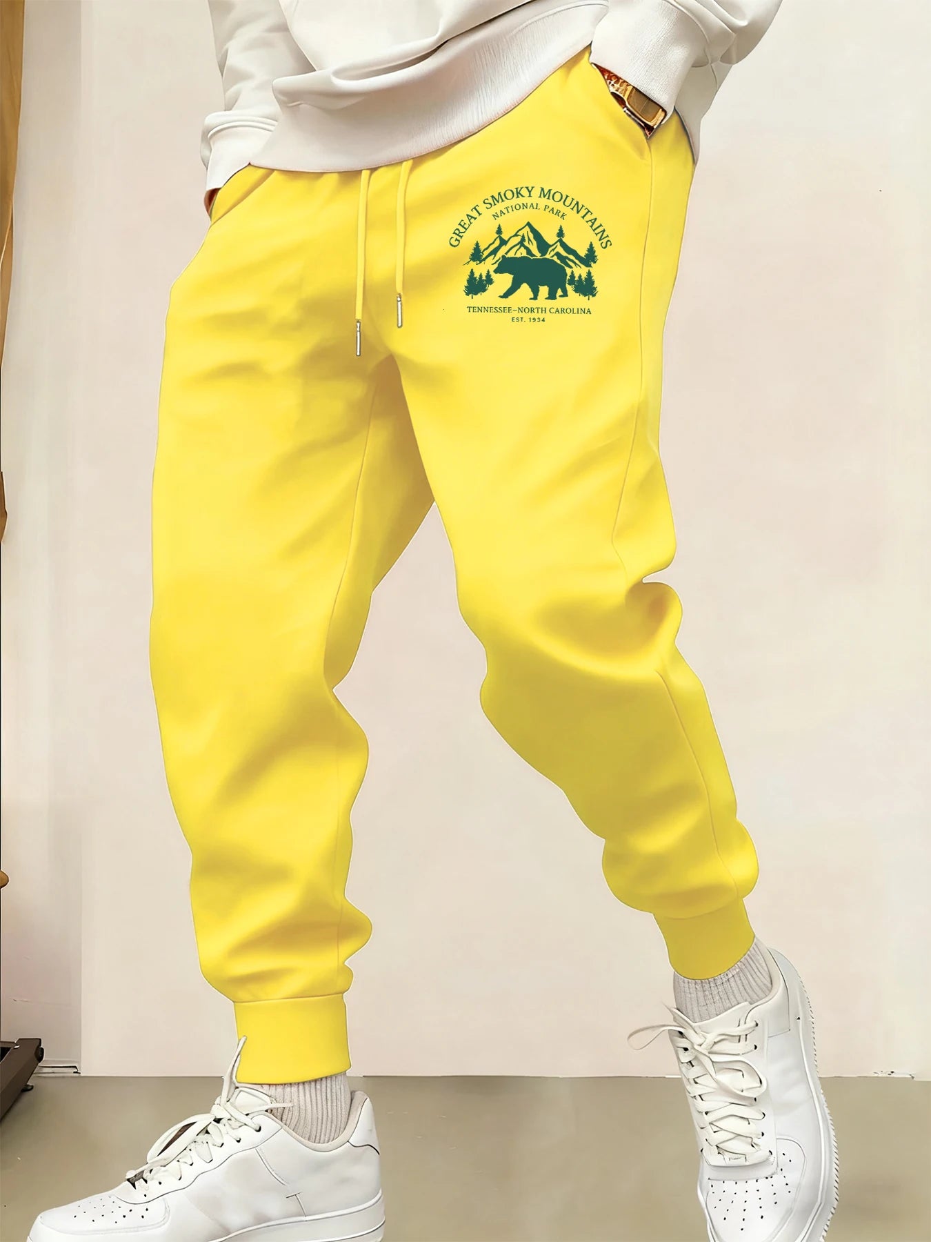 Great Smoky Mountais Nation Park Printed Mens Trousers Sport Fashion Jogging Pants Street Soft Sweatpants Autumn Comfy Clothing