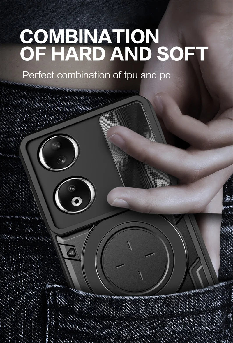 Funda For Honor 90 5G Case Shockproof Armor Magnetic Metal Ring Phone Case For Honer Honar 90 Honor90 Slide Camera Protect Cover