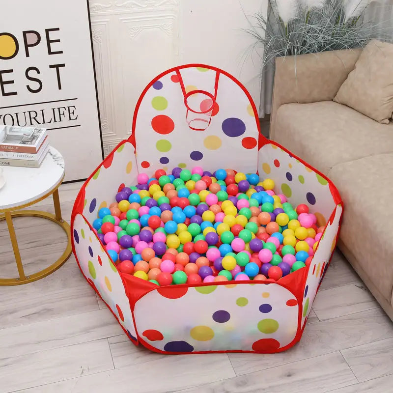 Colorful Baby Plastic Balls Water Pool Ocean Wave Balls Kids Swim Pit With Basketball Hoop Play House Outdoor Tents Toys Props