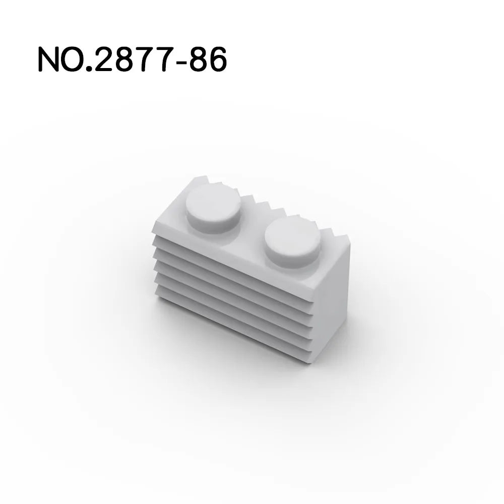 20Pcs MOC Parts 2877 Brick Modified 1 x 2 with Grille / Fluted Profile Compatible Brick DIY Building Block Particle Kid Toy Gift