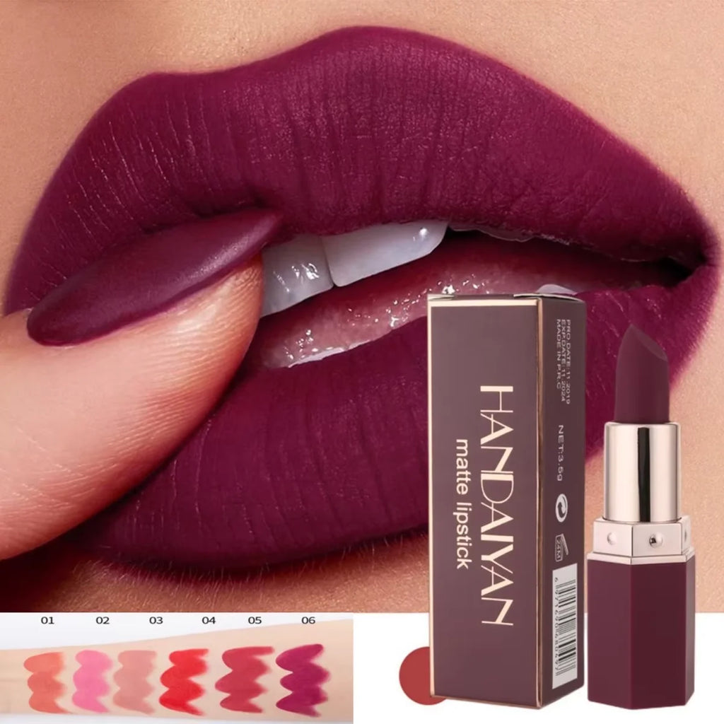 6 Colors Sexy Matte Lipstick Waterproof Long Lasting Color Rendering Non-stick Velvet Lips Liner Pencil Woman Makeup Cosmetics