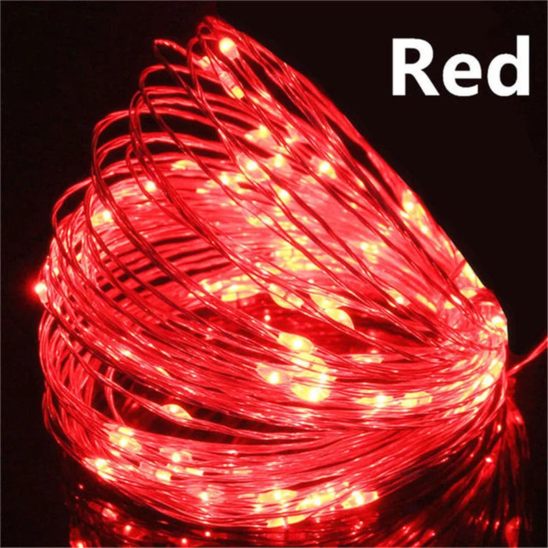 USB Led Fairy Lights Copper Wire String 20M 200LED Holiday Outdoor Lamp Garland For Christmas Tree Wedding Party Decoration
