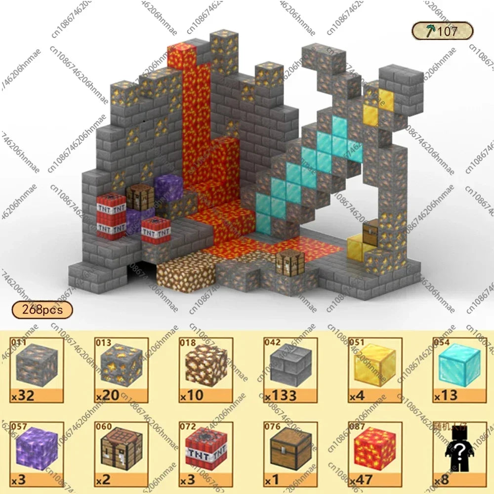 Magnetic Building Blocks Mine World Montessori Educational STEM Sensory Toy for Magnet Cube Kids Boys Girls Ages 3+ DIY Toy Gift