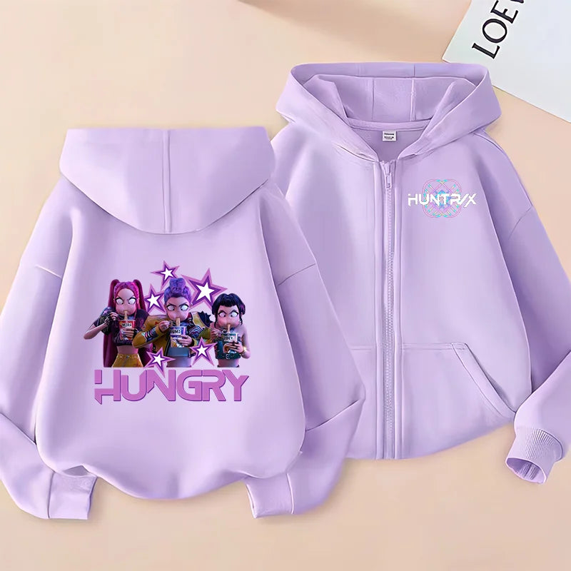 Huntrix Clothing kpop Demon Hunters Hoodie k pop T Shirt Sweatshirt HUNTRX Long Sleeve Jumper Rumi Zoey hoody k-pop Tops Coat