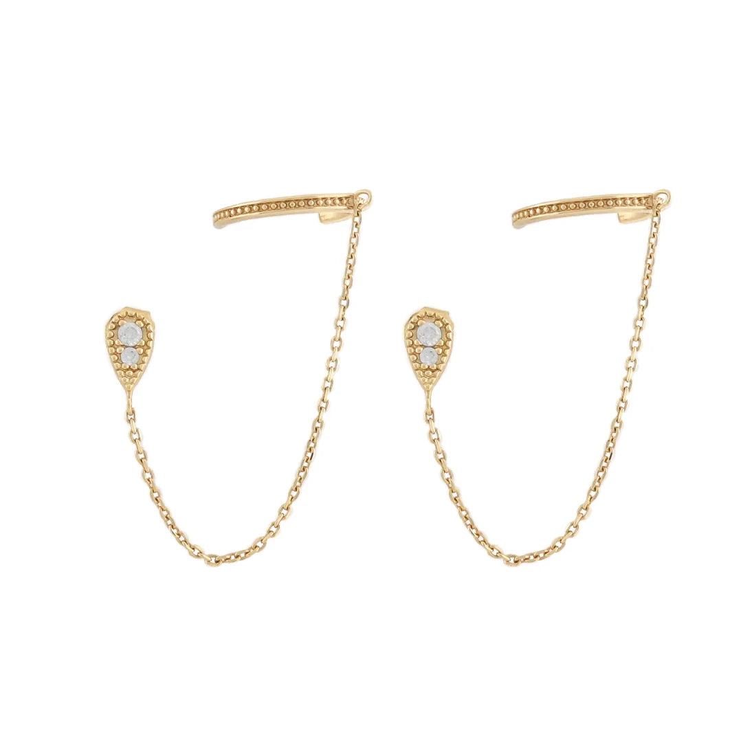 Crmya Chain Stud Earrings for Women Piercing Zirconia Hoop Earrings Women Party Vacation Jewelry Accessories Wholesale