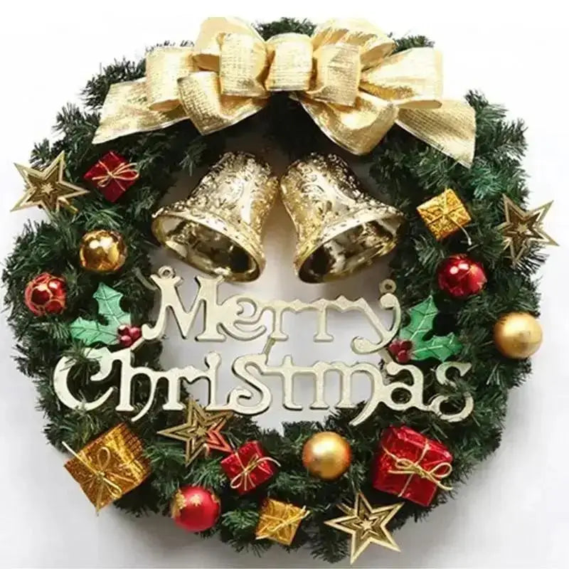 Christmas Decorations 45cm Christmas Wreath Artificial Wreath Door Hanging Window Props Background Christmas Tree Accessories