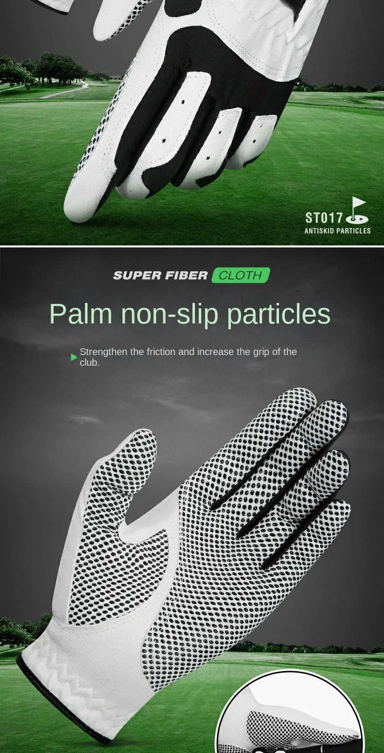PGM Professional Golf Gloves Microfiber Cloth Fabric Breathable Non-Slip Gloves Club Swing Putting Training Gloves