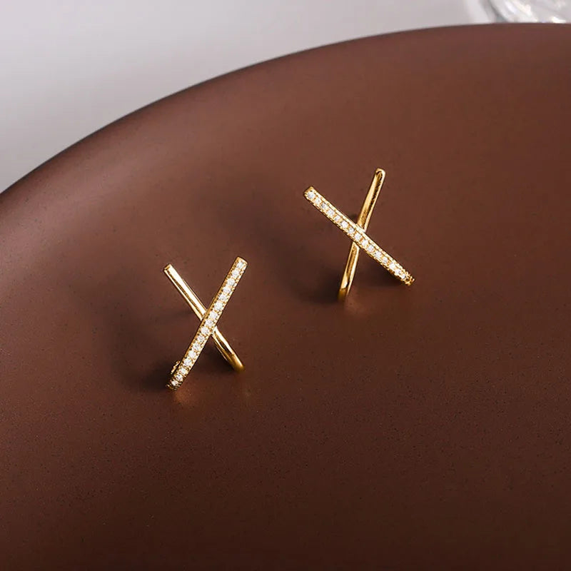 Foxanry Minimalist Lines Geometric Earrings For Women Girls New Fashion Creative Elegant Prevent Allergy Ear Needle Jewelry Gift