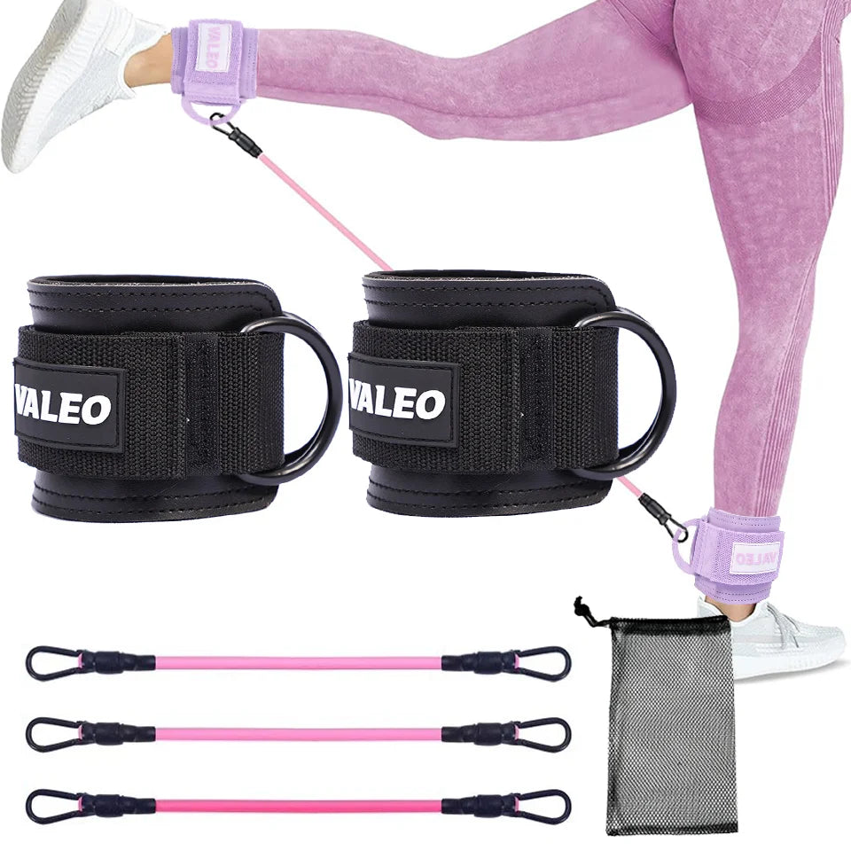 LOOGDEEL Resistance Bands Set Ankle Straps Adjustable Foot Support Padded Cuff Ankle Weight Leg Training Brace Yoga Sport Tool