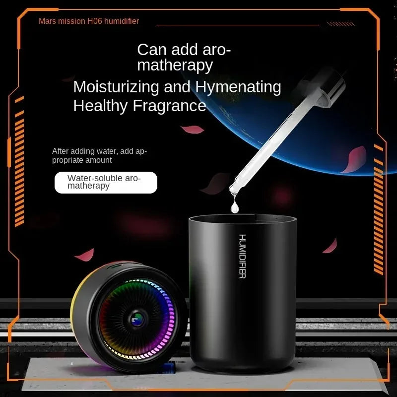 Car Air Humidifier 280ML Large Fog Volume Colorful Light Silent Aroma Diffuser Essential Oils Aromatherapy for Home Bedroom