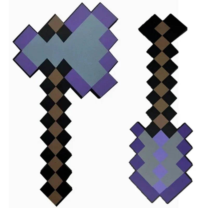 Hot Minecrafte 2pcs/set Design Figure Blue Diamond Sword Soft EVA Foam Action Figure Model Toy Ax Shovel Kits Toy For Fans Gift