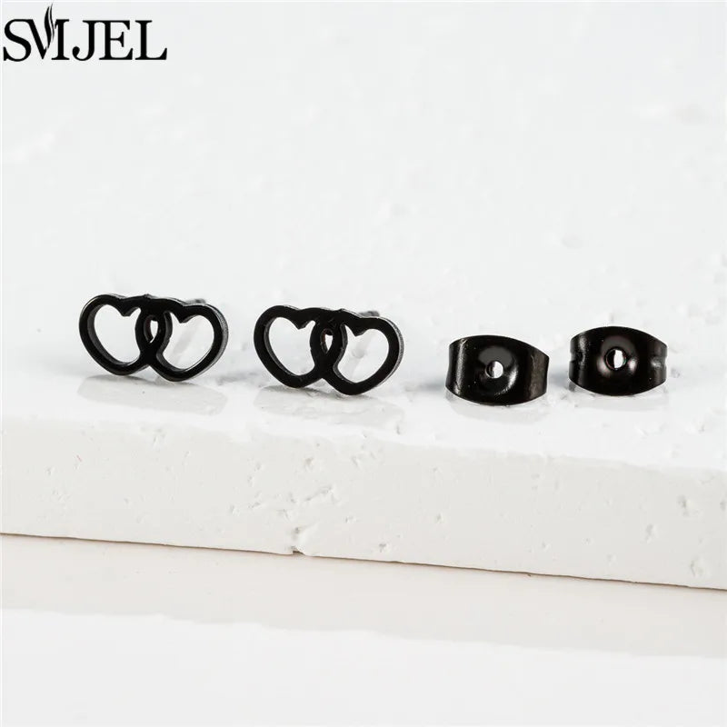 Stainless Steel Earring Hollow Love Heart Fashion Stud Earrings Classic Simple Earings for Women Wedding Jewelry Bridesmaid Gift