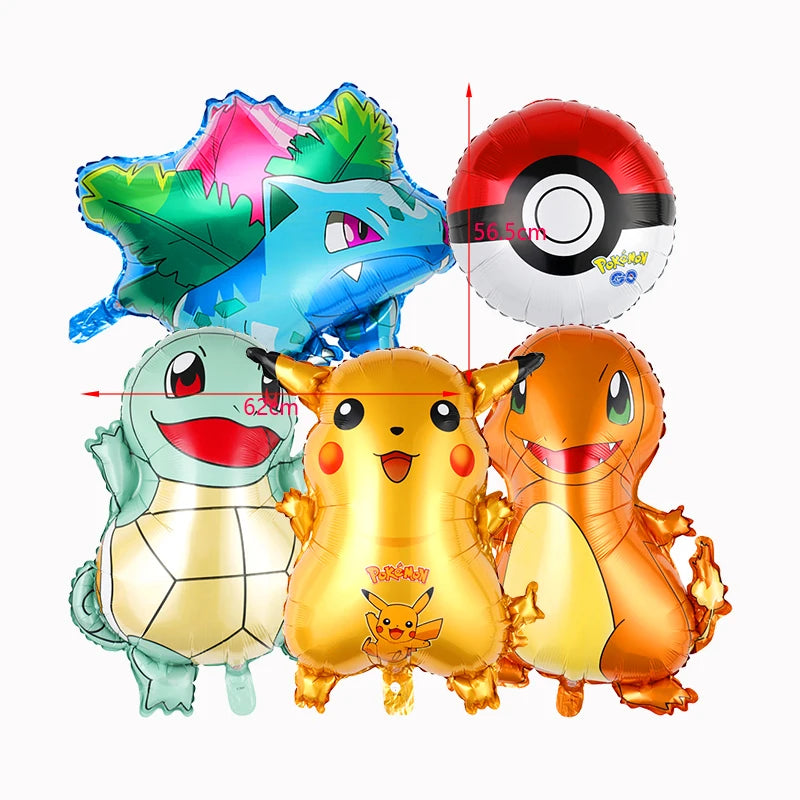 Pokemon Birthday Party Decoration New Pikachu Latex Foil Balloon Kids Disposable Tableware Event Supplies Backdrop Child Gift