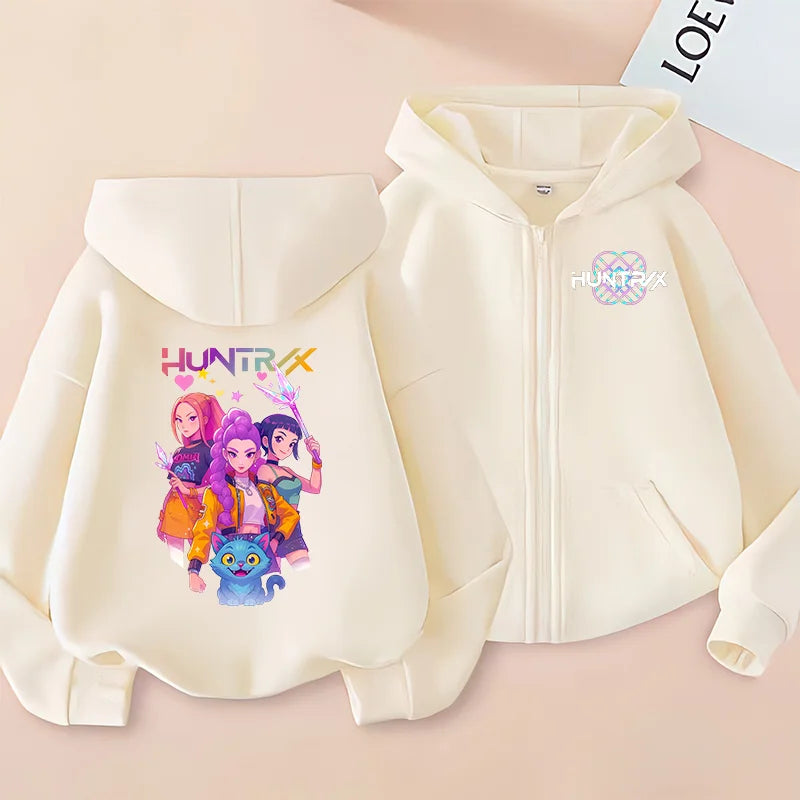 Huntrix Clothing kpop Demon Hunters Hoodie k pop T Shirt Sweatshirt HUNTRX Long Sleeve Jumper Rumi Zoey hoody k-pop Tops Coat