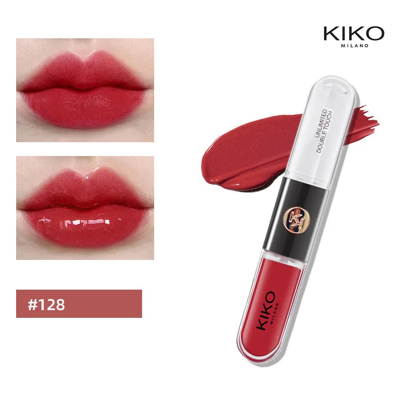Hot Kiko Double Headed Lipstick Transparent Mirror Lip Gloss Non Fading Oil Sexy Rich Lip Gloss Milk Tea Bean Paste Naked Makeup