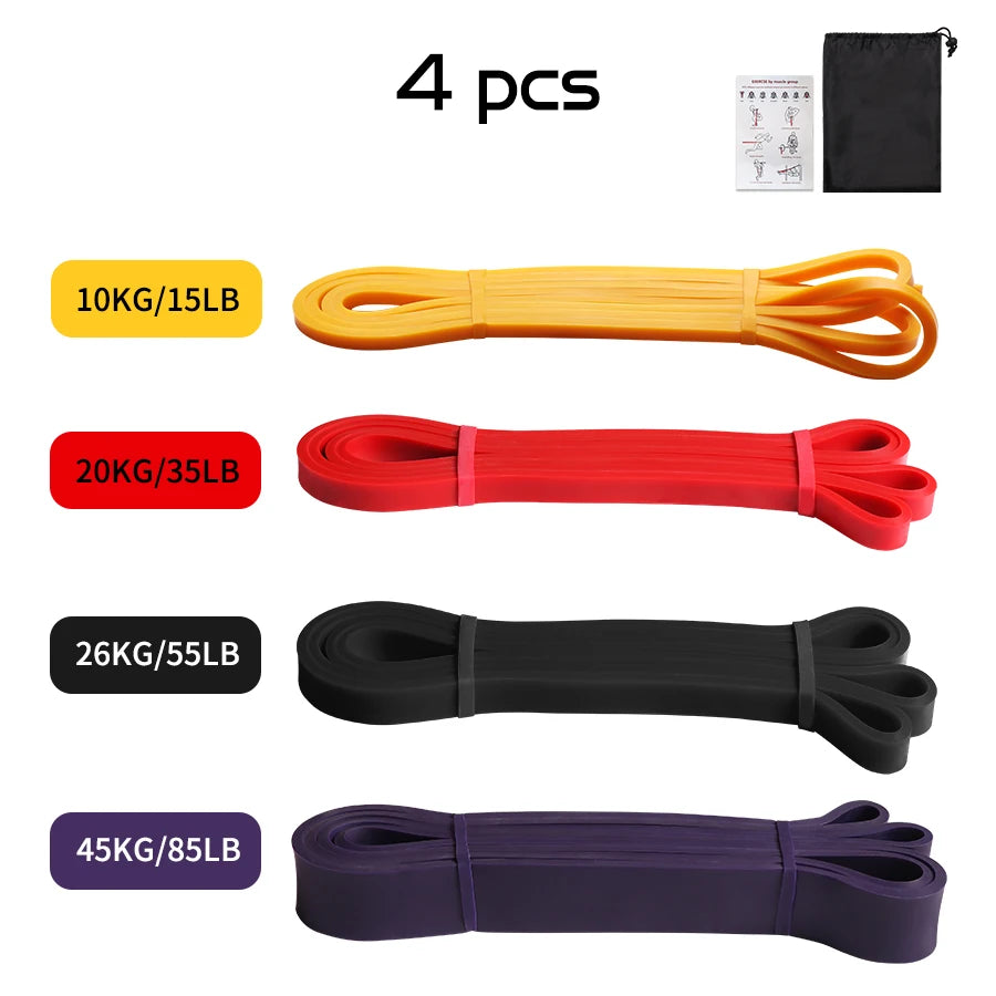Workout Pilates Latex Resistance Band Sport Fitness Exercise Elastic Band Heavy Duty Strength Pull Up Crossfit Gym Equipments