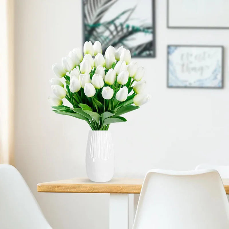 1/5/10/15PCS Tulips Artificial Flowers Real Touch Flowers Tulip Bouquet Decor Fake Tulips Flower for Home Wedding Decorations