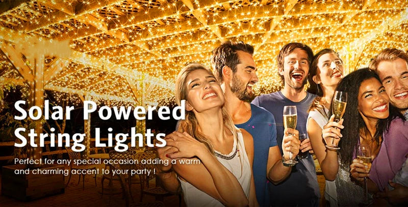 LED Solar Light Outdoor Garden Fairy String Light Led Twinkle Waterproof Lamp for Christmas Patio Tree Party 6m/12m/23m/33m