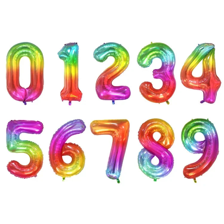 32/40 Inch 0-9  Number Balloons Big Foil Birthday Balloon Helium Child Adult Happy Birthday Wedding Party Decorations Supplies