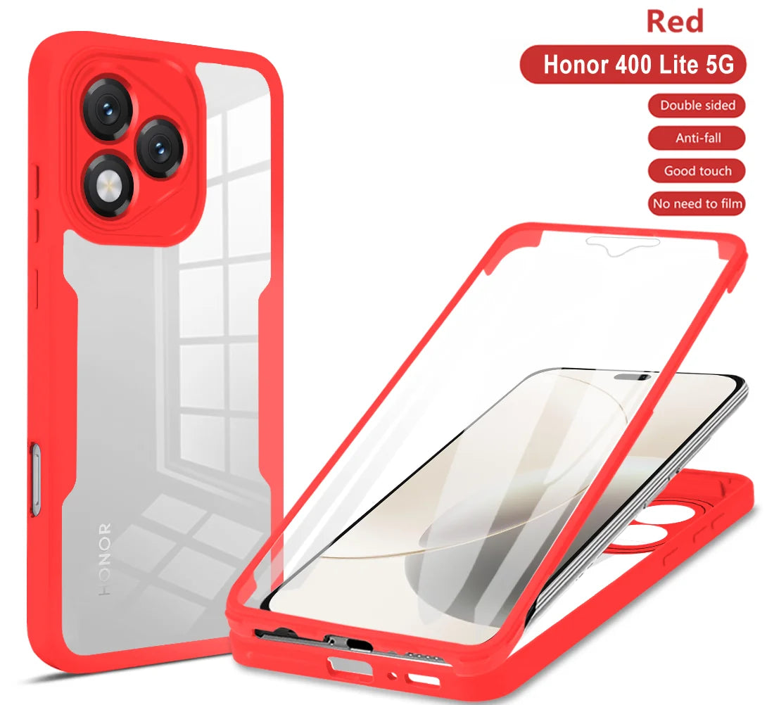 For Honor 400 Lite 5G Case 360 Full Protect Phone Cover For Honor400 Lite Honor400Lite Clear Screen With Silicone Bumper Funda
