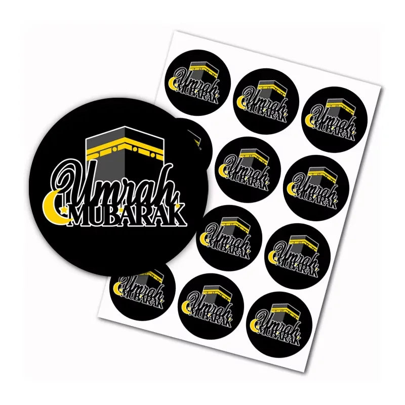 umrah mubarak decorative stickers, Muslin Sheep Holidays Kaaba Bottle Wrapper, hajj mubarak gift decoration supplies