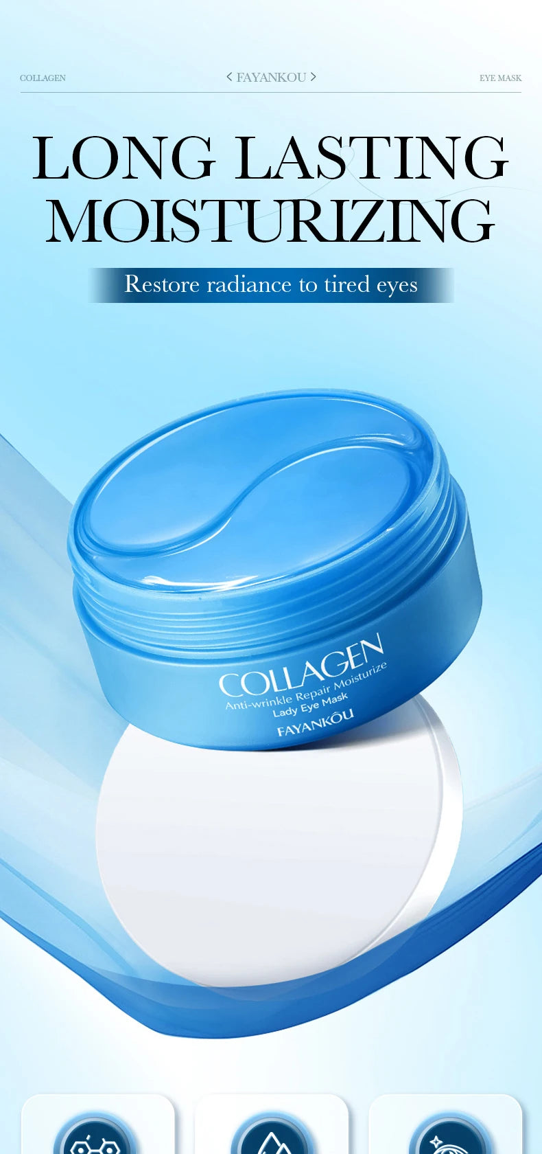 60pcs/box Crystal Collagen Eye Mask Anti Dark Circles Remove Eye Bags Firming Moisturizing Eye Patches Gel Pads Eyes Skin Care