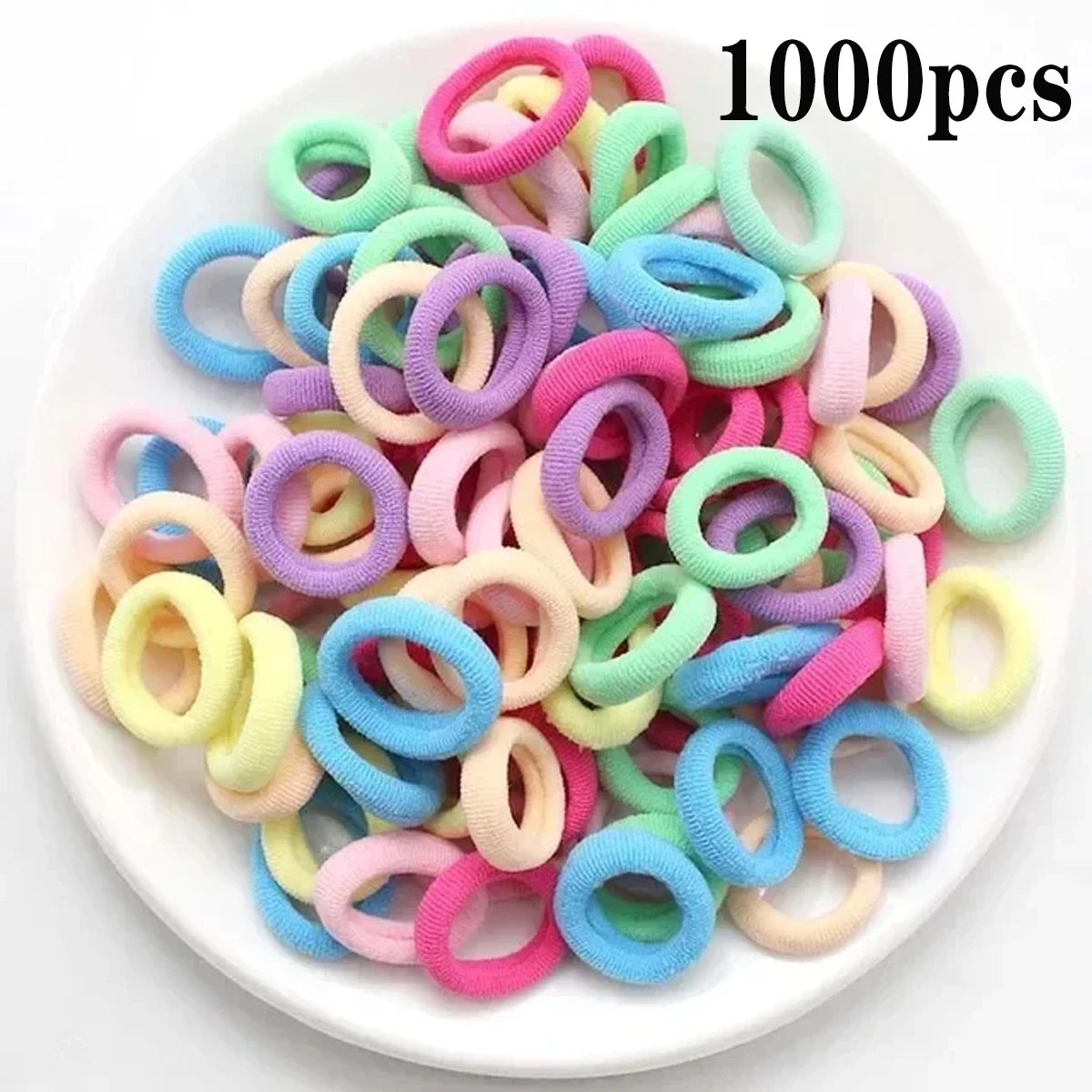 200PCS Women Girls Colorful Nylon Elastic Hair Bands Ponytail Hold Small Hair Tie Rubber Bands Scrunchie Hair Accessories