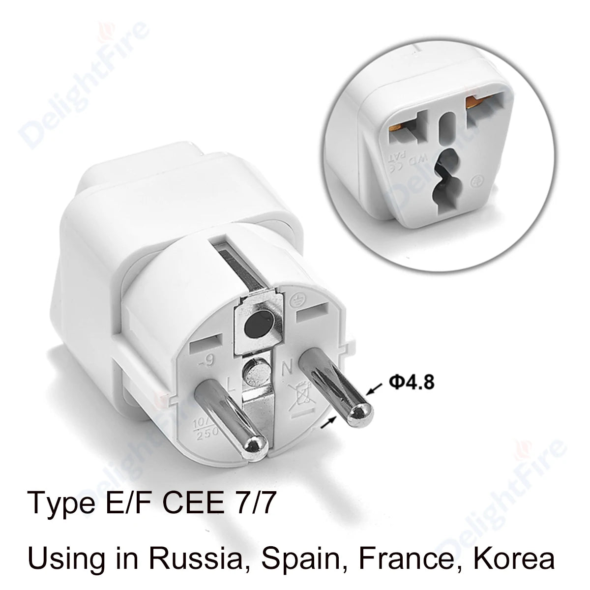 KR Plug Adapter Multifunction Universal AU UK US To EU Electrical Socket Type E/F France Spain Plug Travel Adapter AC Outlet