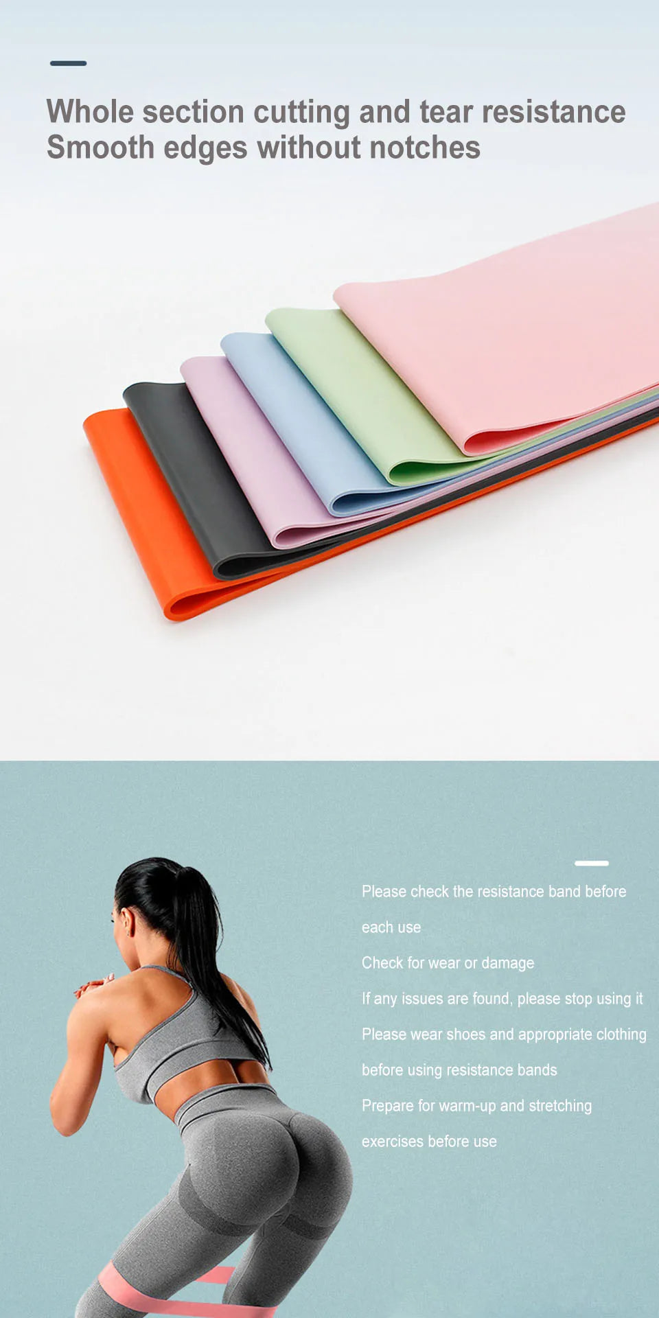 AOLIKES 1PCS Fitness Elastic Resistance Bands Home training yoga sport resistance bands Stretching Pilates Crossfit Workout Gym