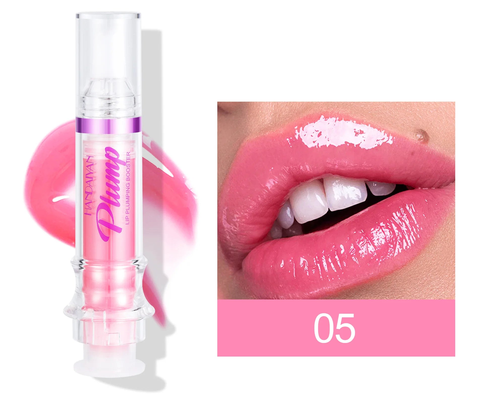 HANDAYAN 6 Color Lip Plumper Gloss Moisturizing Honey Oil Enhancer Transparent Shine Booster Makeup Beauty