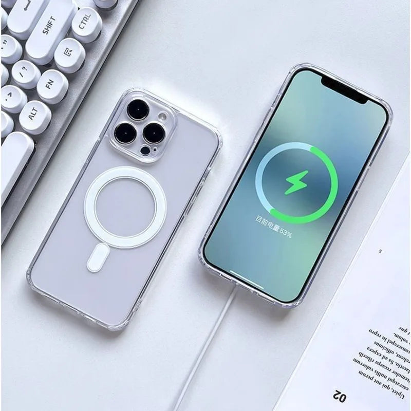 For Magsafe Magnetic Case For Iphone 13 Pro Max Case IPhone 12 Mini Phone Cover Straight Edge 11 Wireless Charging X