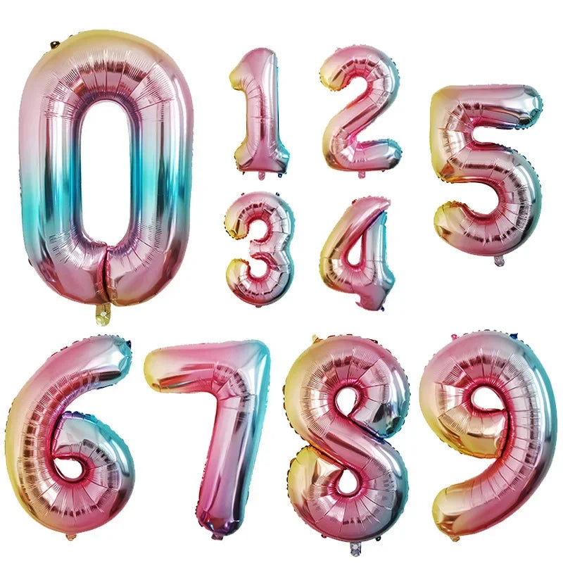 32/40 Inch 0-9  Number Balloons Big Foil Birthday Balloon Helium Child Adult Happy Birthday Wedding Party Decorations Supplies