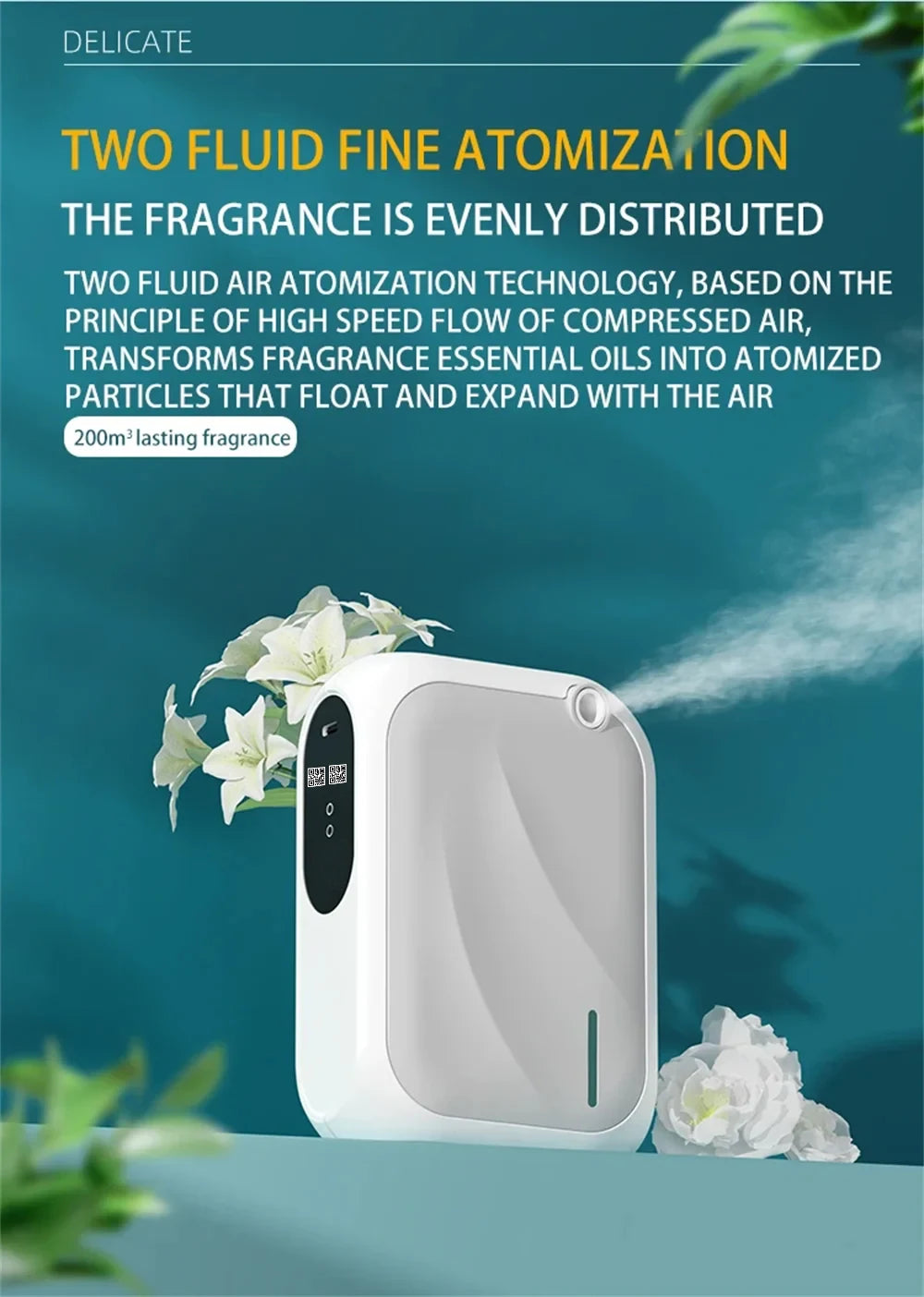 Aroma Diffuser Coverage 200m³ Scent Machine Fragrance Diffuser Essential Oil Diffuser For Home Fragrance Bluetooth APP Control