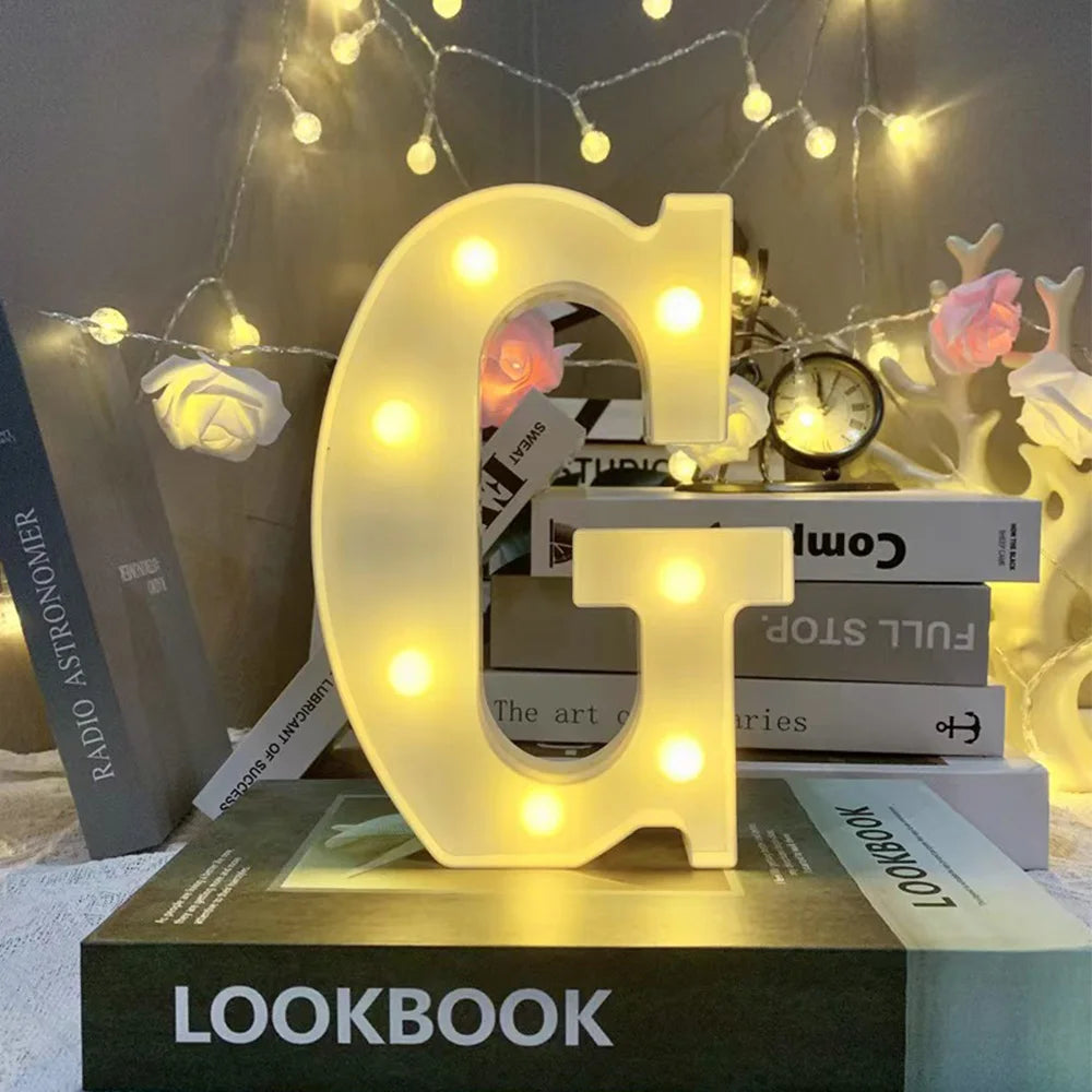 16cm LED Letter Light, Luminous Letter And Number Night Light, Suitable For Home, Bar, Wedding, Birthday Party Decoration