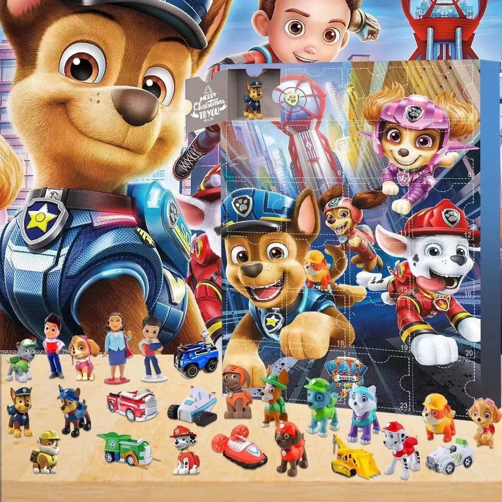 24 Style Paw Patrol Anime Christmas Advent Calendar Patrol Canine Cartoon Toys Action Figure Model Ornamental Decor Mystery Gift