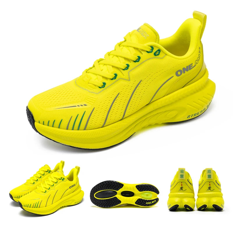 ONEMIX New Cushioning Running Shoes For Men Suitable Heavy Runners Lace Up Sports Women Non-slip Outdoor Athletic Male Sneakers