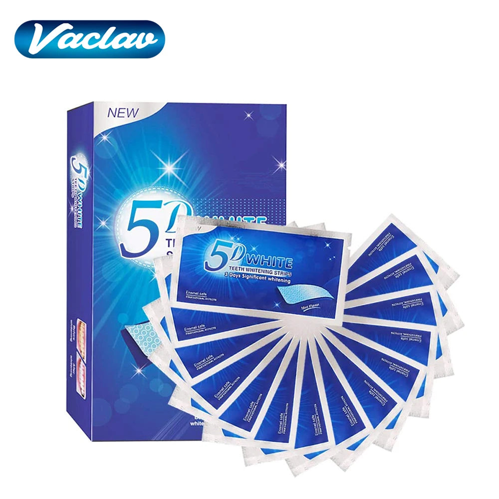 5D Teeth Whitening Strip 7/14/21/28 Pair Whiter Strips for Removing Smoking Coffee Stain, Effective Home Use Tooth Whitening Kit