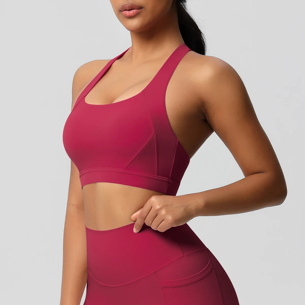 Women Sexy Yoga Vest Sexy Breathable Quick Drying Sport Brassiere Gym Push Up Shockproof High Intensity Pilates Clothes Women