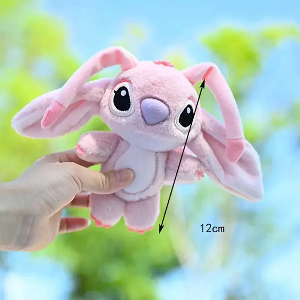 Cartoon Stitch Plush Keychain Soft Toy Cute Stuffed Animal Pendant Gift for Girls  Angel Doll Bag Charm Kids Birthday Present