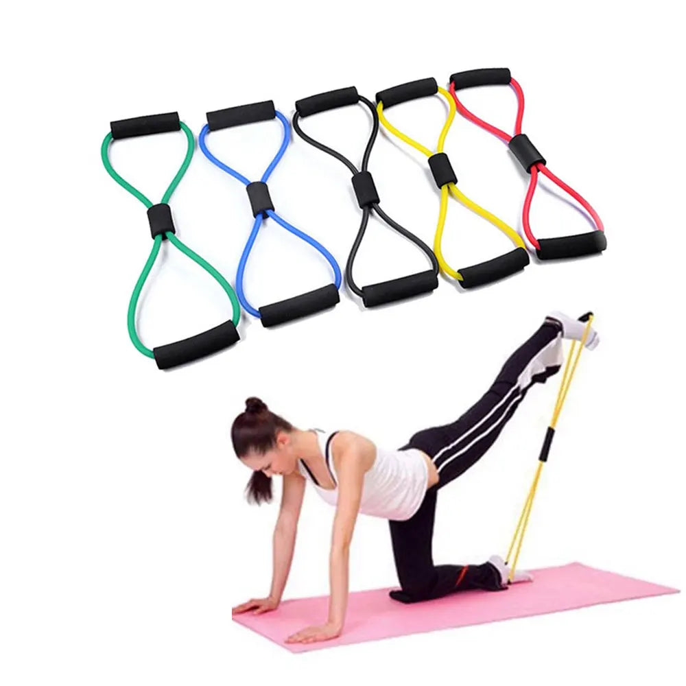 BraceTop Yoga Gym Fitness Resistance 8 Word Chest Expander Rope Workout Muscle Trainning Rubber Elastic Bands for Sport Exercise