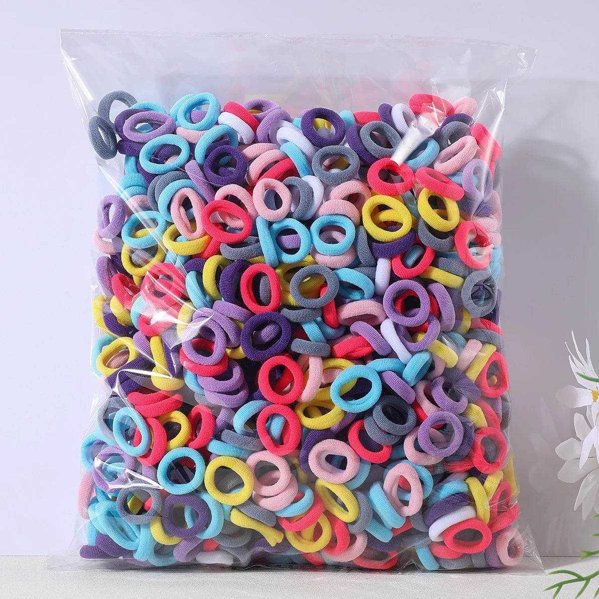 100PCS Colorful Basic Nylon Ealstic Hair Ties for Girls Children Ponytail Hold Scrunchie Rubber Band Kids Basic Hair Accessories