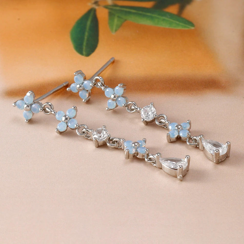New Arrival Korean Trendy Stainless Steel Fresh Lovely Sweet Flower Stud Earrings For Women 2023 Fashion Jewelry