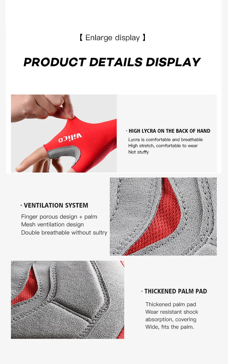 Breaking Wind Cycling Half Finger Gloves Anti-slip Bicycle Mittens Racing Road Bike Glove MTB Biciclet Guantes