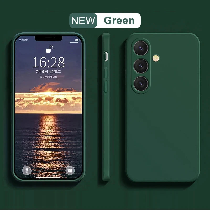 Delicate Liquid Silicone Camera Lens Protector Phone Cases For S23 S24 FE For Samsung Galaxy  S23 S24 S25 UItra Plus soft Cover