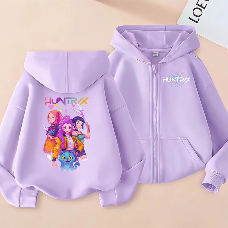 Huntrix Clothing kpop Demon Hunters Hoodie k pop T Shirt Sweatshirt HUNTRX Long Sleeve Jumper Rumi Zoey hoody k-pop Tops Coat